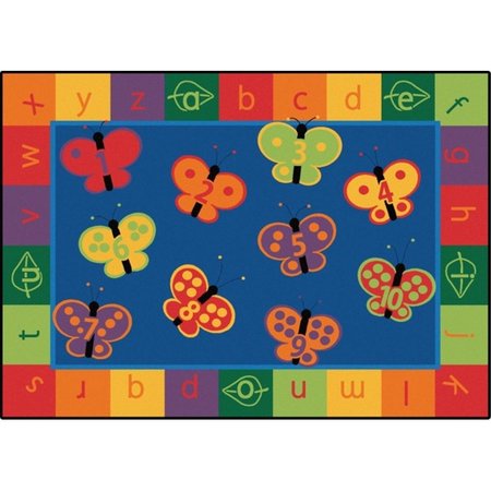 CARPETS FOR KIDS Carpets For Kids 3515 123 ABC Butterfly Fun 6’ x 9’ Size Rectangle Rug 3515